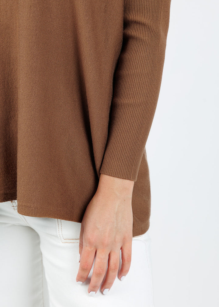 BK Bodie Boxy Crew Sweater in Wood available at Barbara Katz