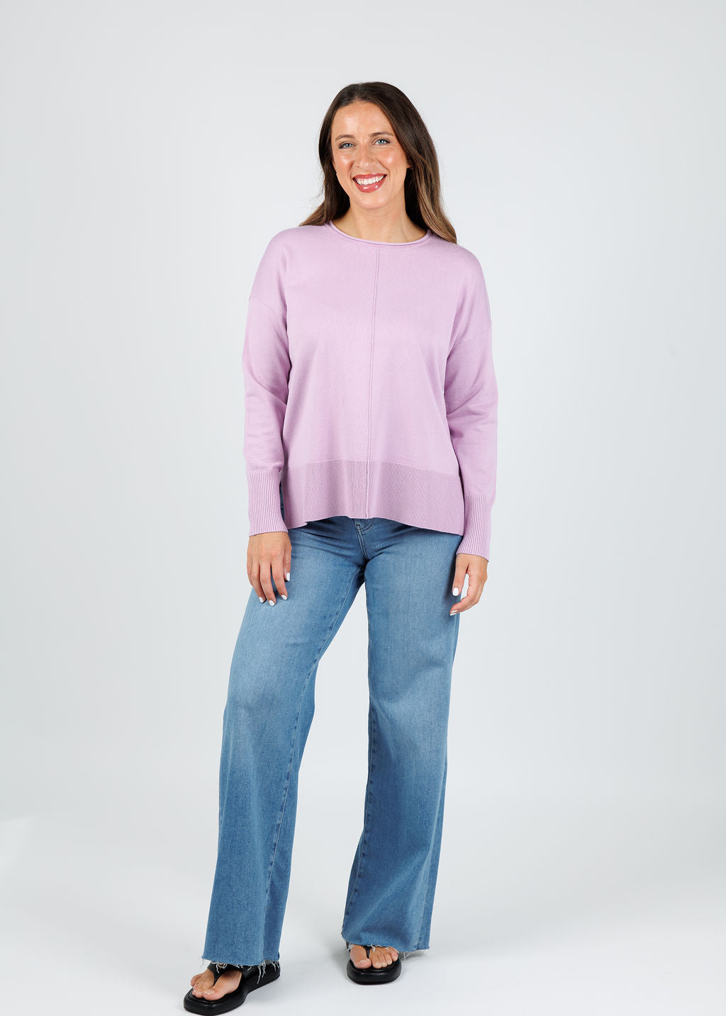 Crissy Center Seam Sweater - Lilac
