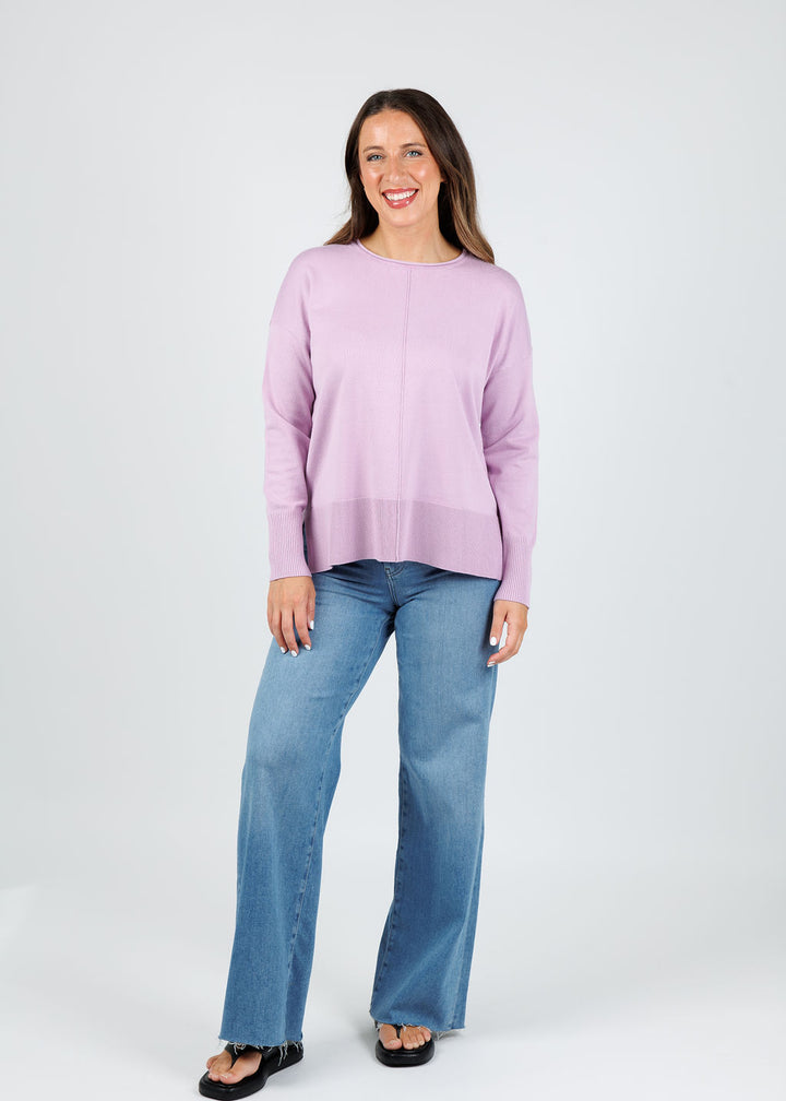 Crissy Center Seam Sweater - Lilac