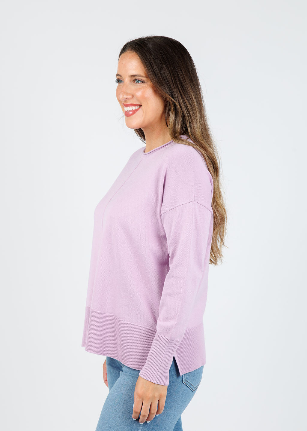 Crissy Center Seam Sweater - Lilac