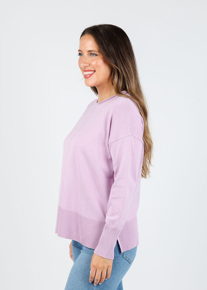 Crissy Center Seam Sweater - Lilac