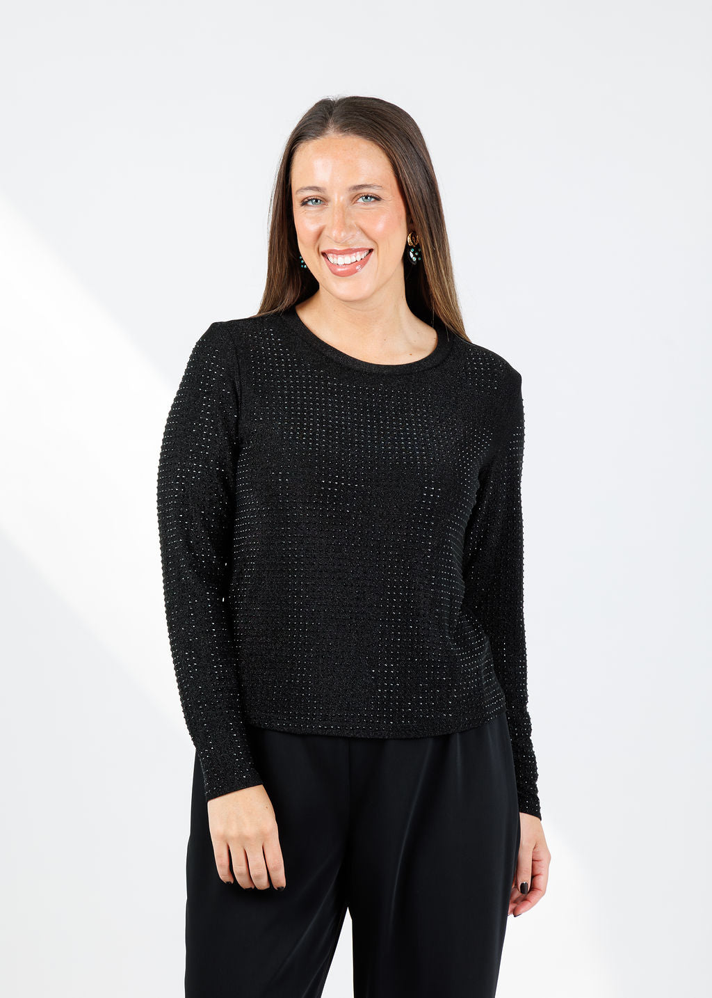 BK Griselle Grommet Stud Top in Black available at Barbara Katz