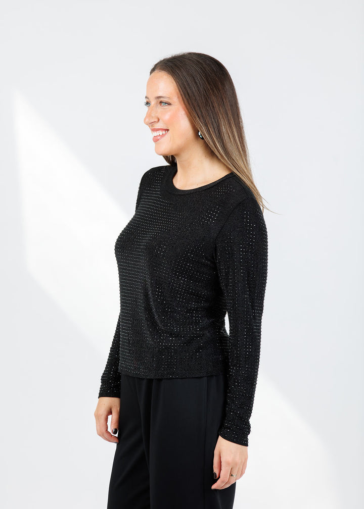 BK Griselle Grommet Stud Top in Black available at Barbara Katz