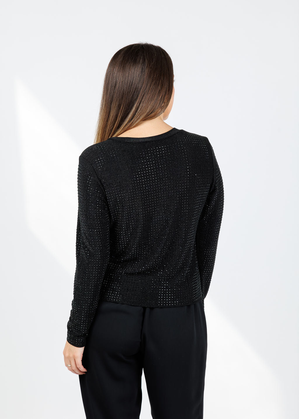 BK Griselle Grommet Stud Top in Black available at Barbara Katz