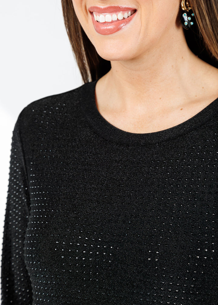 BK Griselle Grommet Stud Top in Black available at Barbara Katz