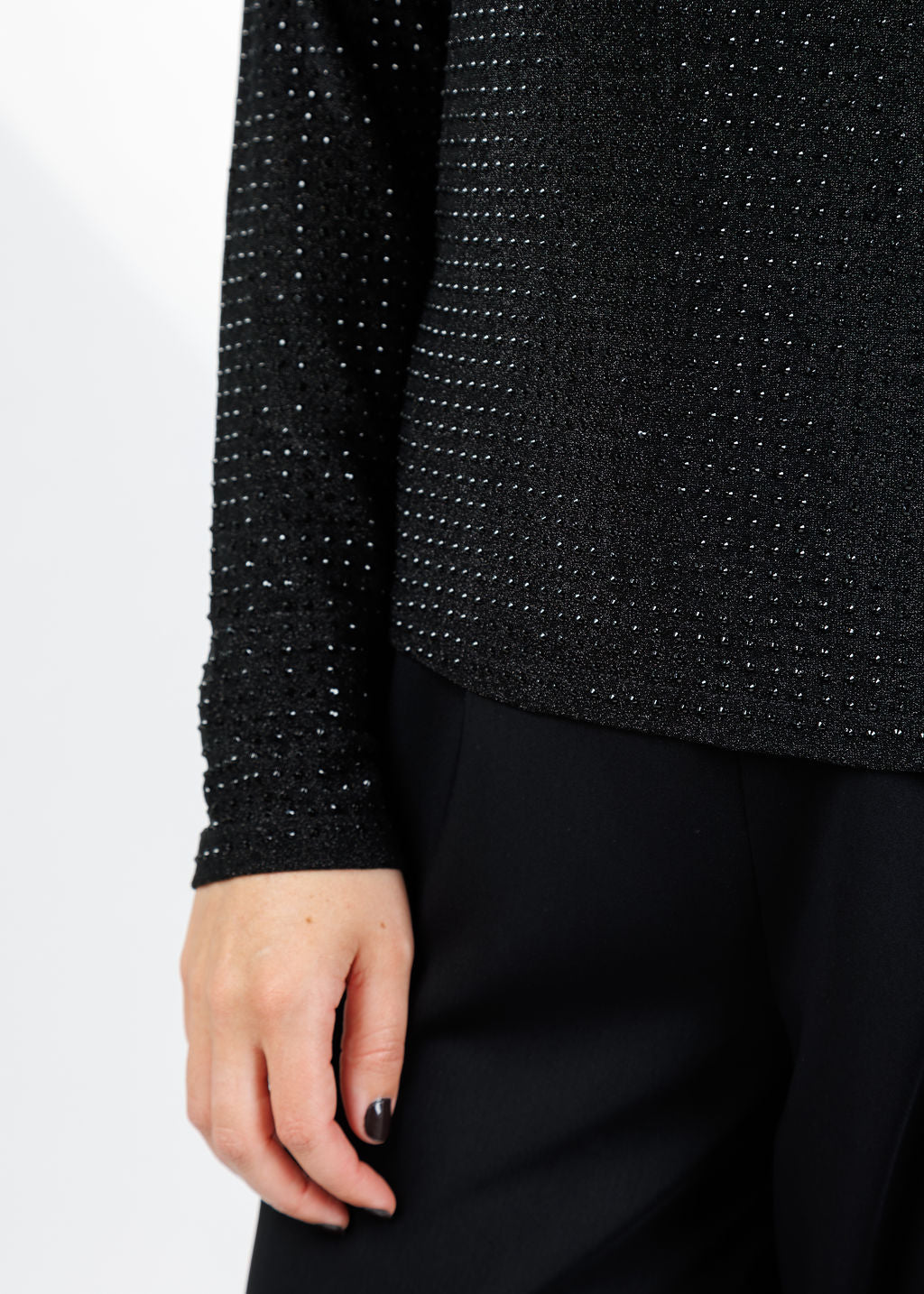BK Griselle Grommet Stud Top in Black available at Barbara Katz