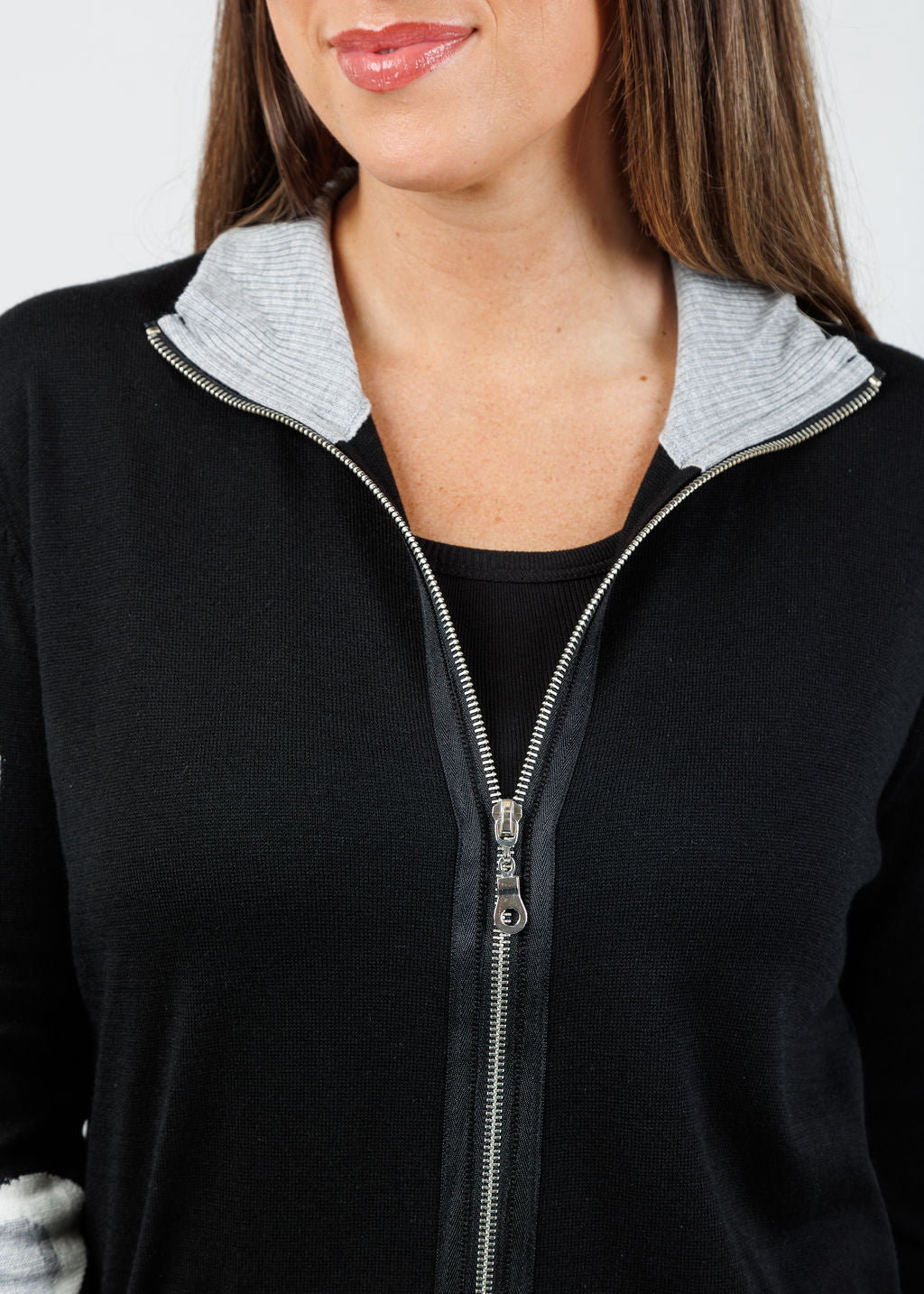 BK Mabel Heart Sleeve Hoodie in Black Multi available at Barbara Katz