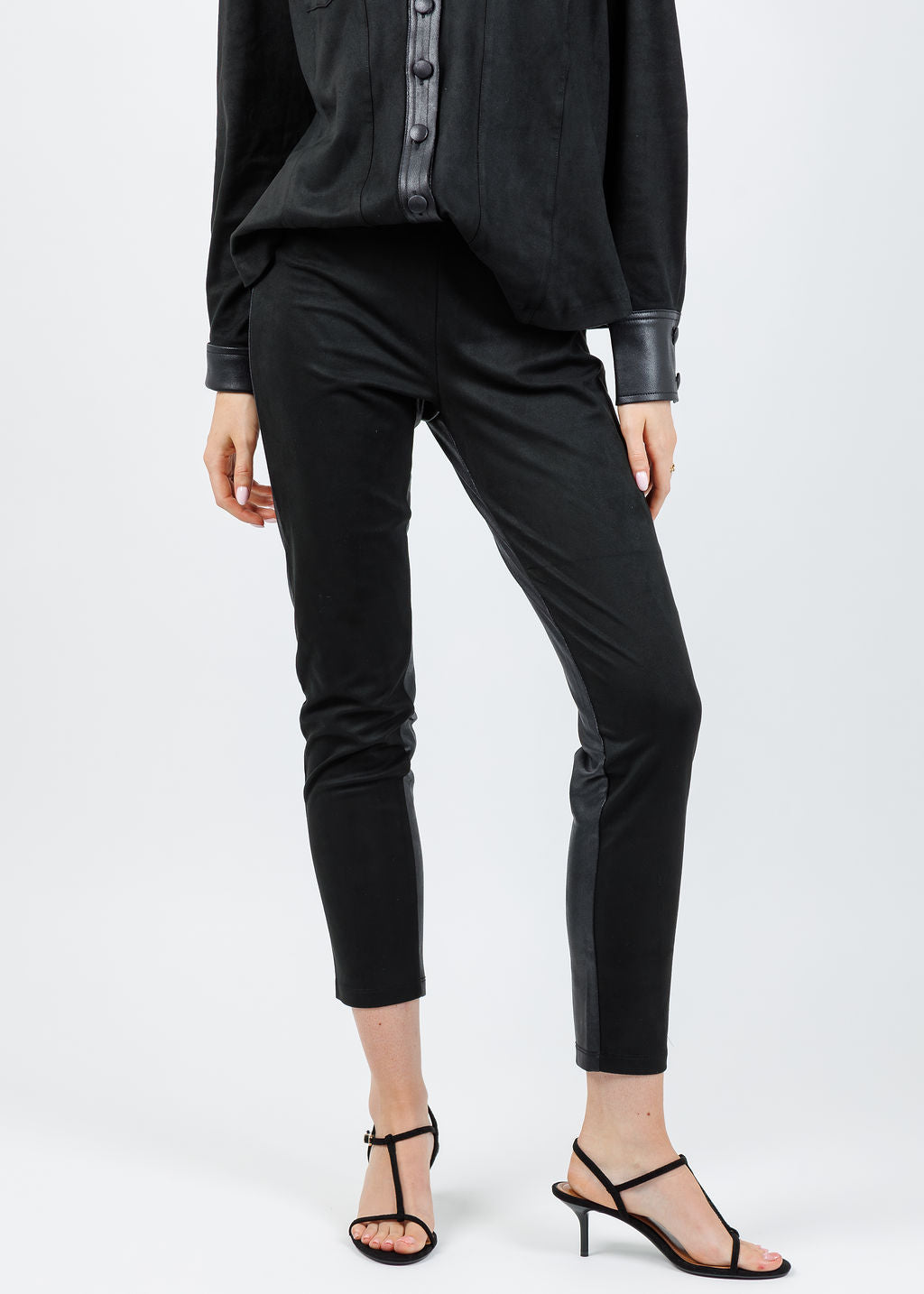 BK Madison Suede Pants in Black available at Barbara Katz