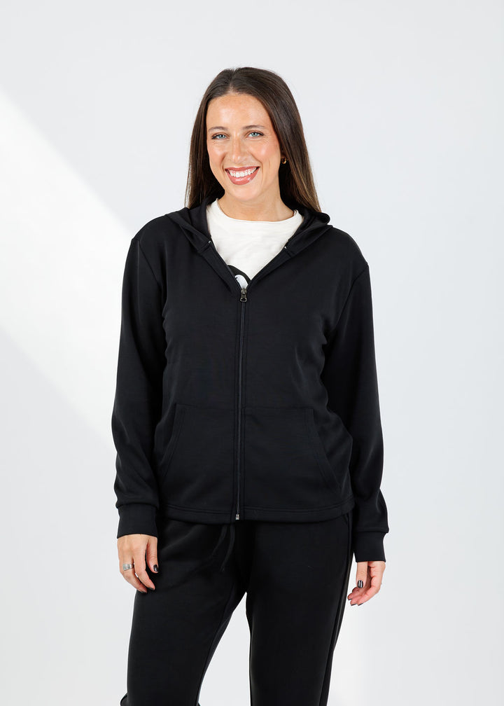 BK Milika Zip Hoodie in Black available at Barbara Katz