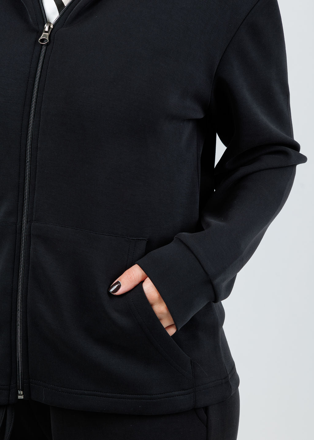 BK Milika Zip Hoodie in Black available at Barbara Katz