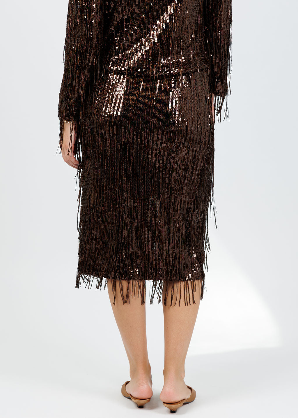 BK Morgan Sequin Skirt in Brown available at Barbara Katz