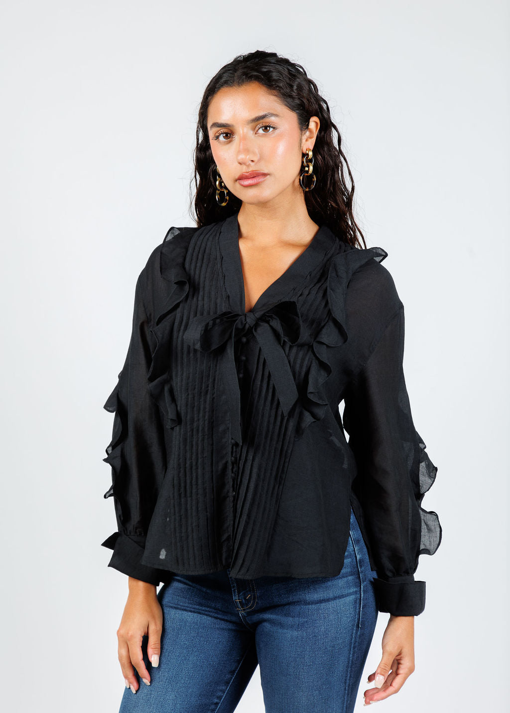 BK Ambrosia Shirt in Black available at Barbara Katz
