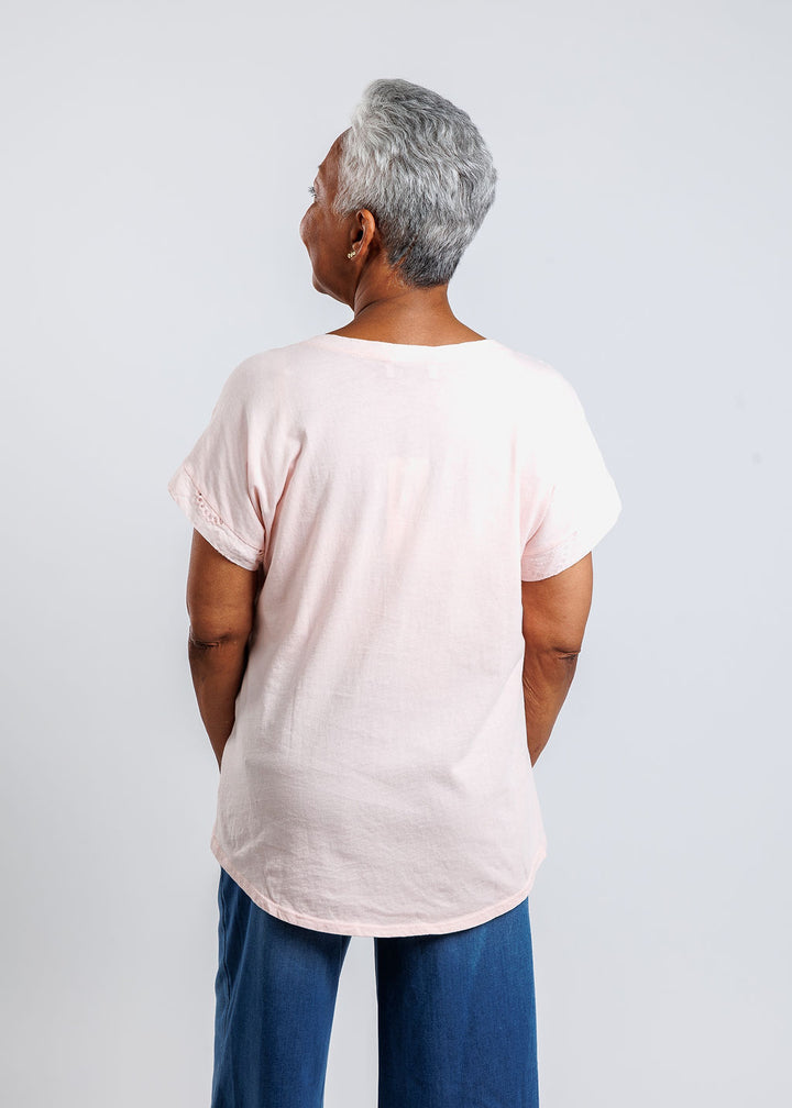 BK Eyelet Top in Blush available at Barbara Katz