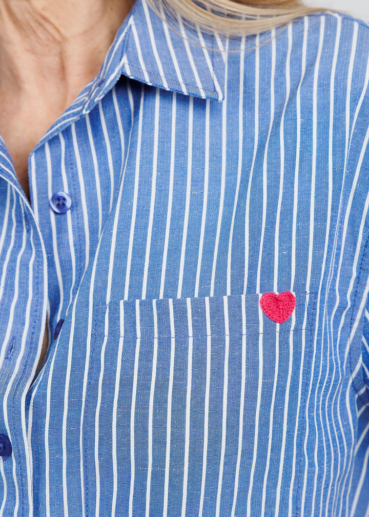 BK Kim Maybe Tomorrow Shirt in Blue available at Barbara Katz