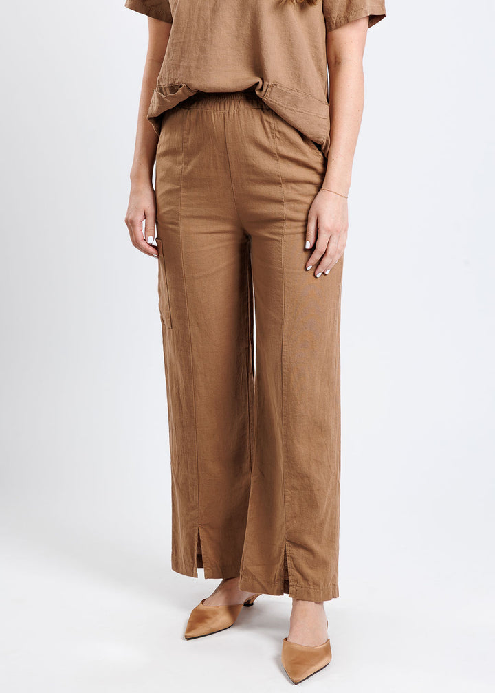 BK Linen Pants in Hazelnut available at Barbara Katz