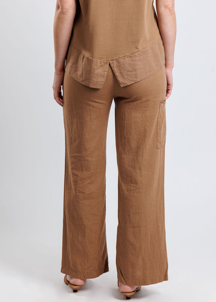 BK Linen Pants in Hazelnut available at Barbara Katz