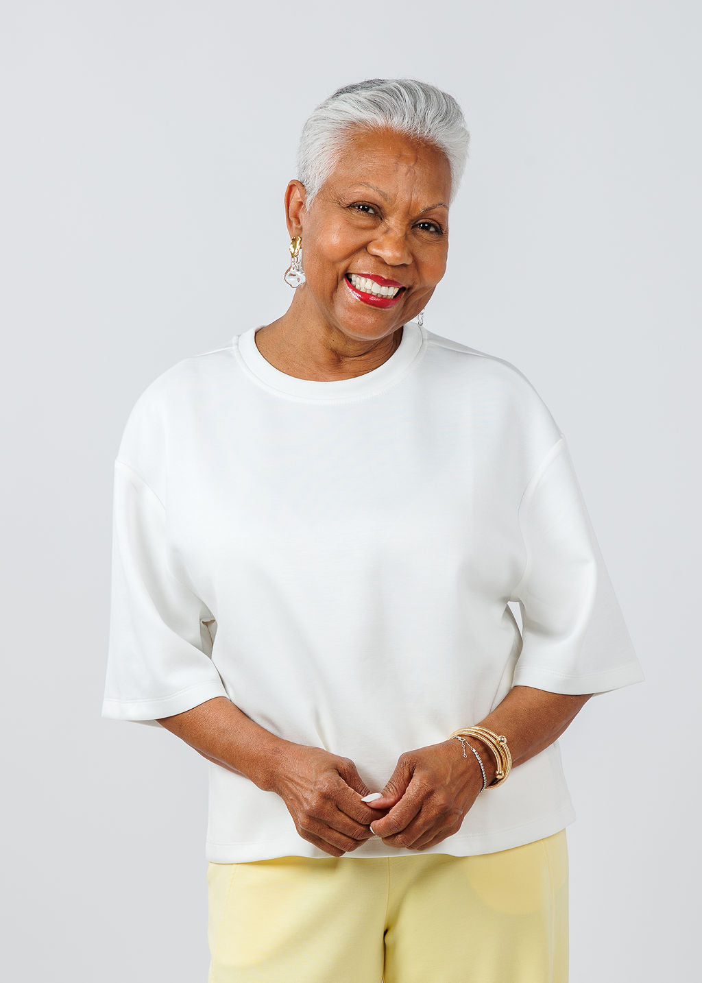 BK Magie Wide Sleeve Sweatshirt in White available at Barbara Katz