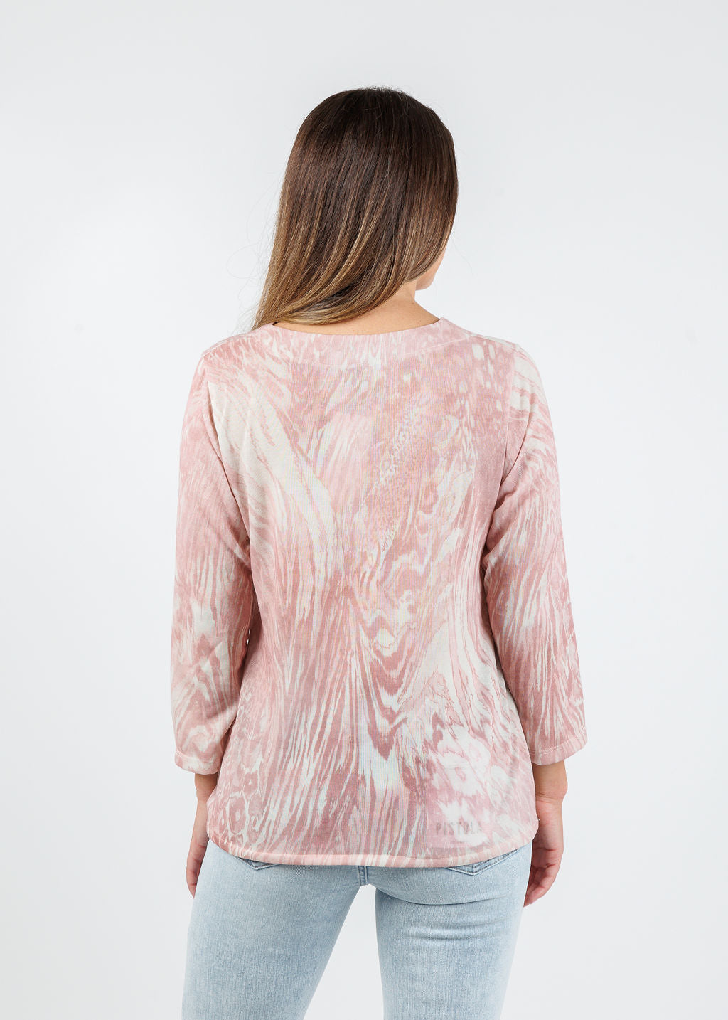 BK Lexi Twist Mixed Animal Top in Quartz Fossil available at Barbara Katz