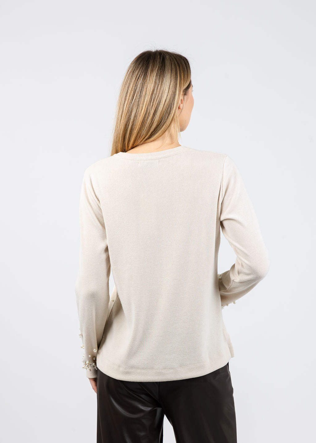 Bariloche Capis Pearl Detail Top in Off White available at Barbara Katz