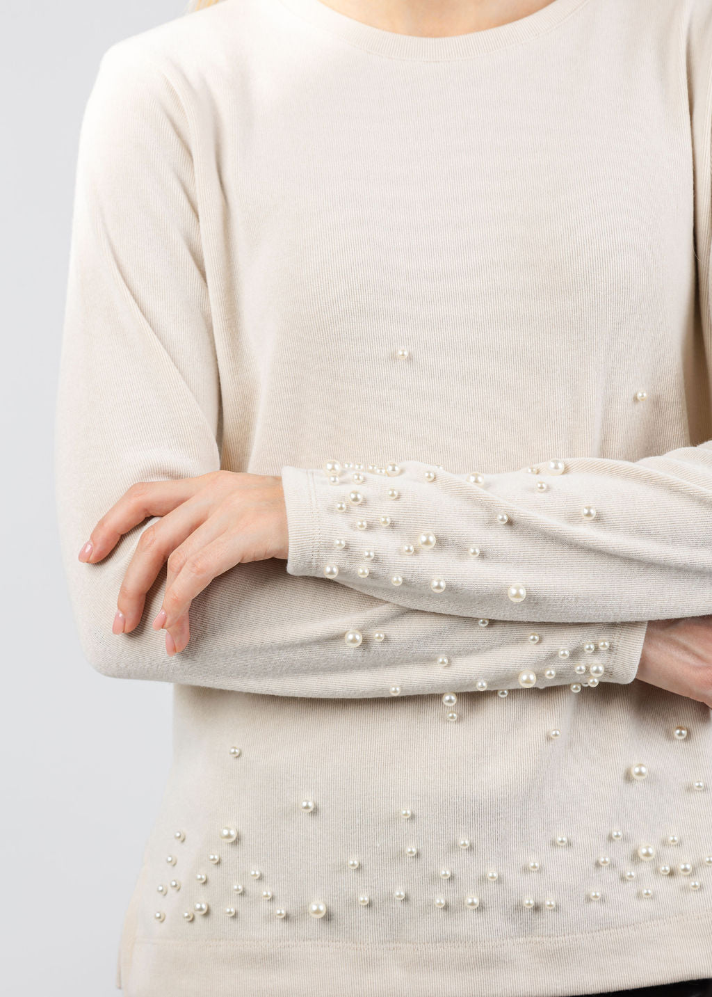 Bariloche Capis Pearl Detail Top in Off White available at Barbara Katz