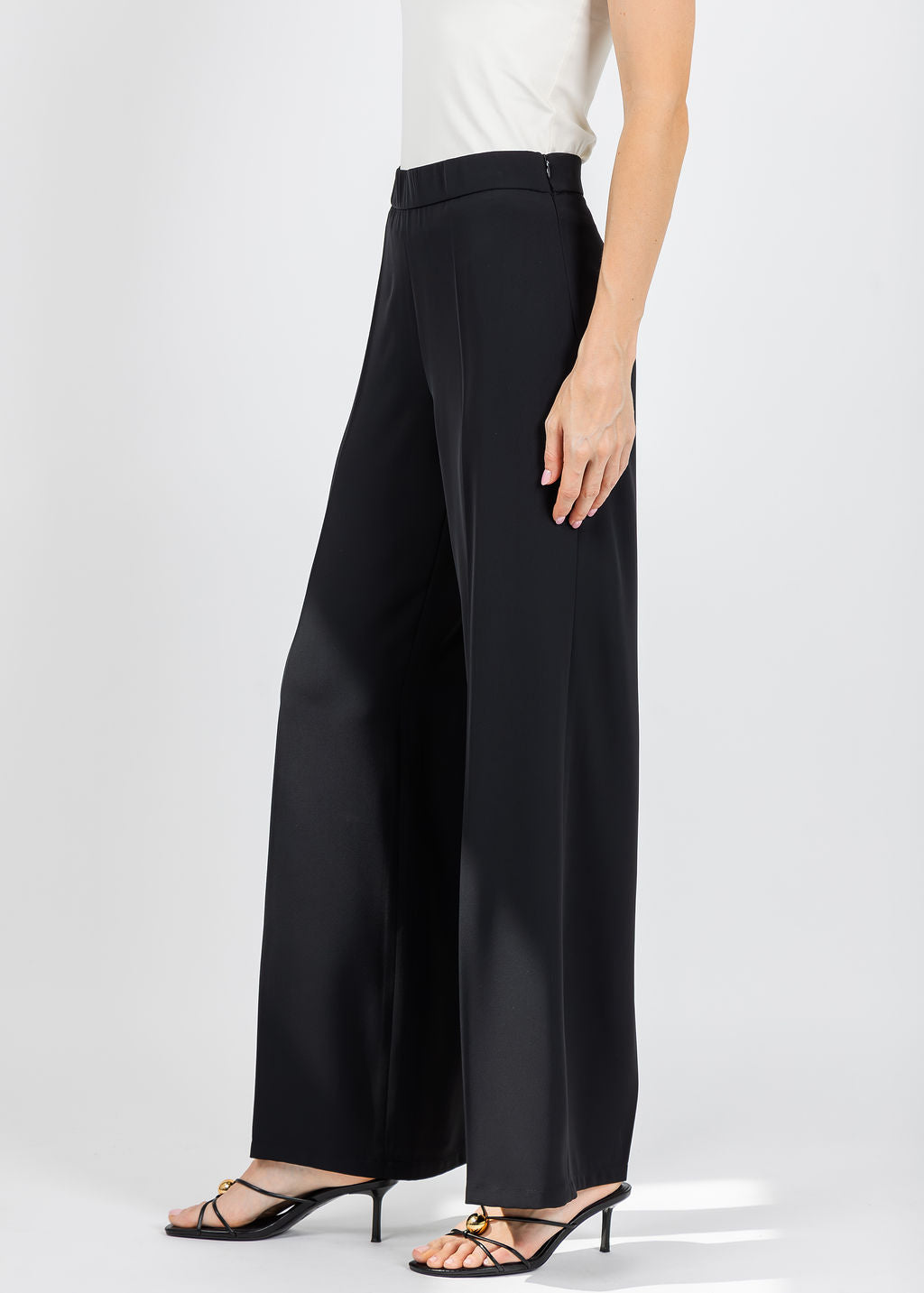 Bariloche Tasos Crepe Side Zip Pants in Black available at Barbara Katz