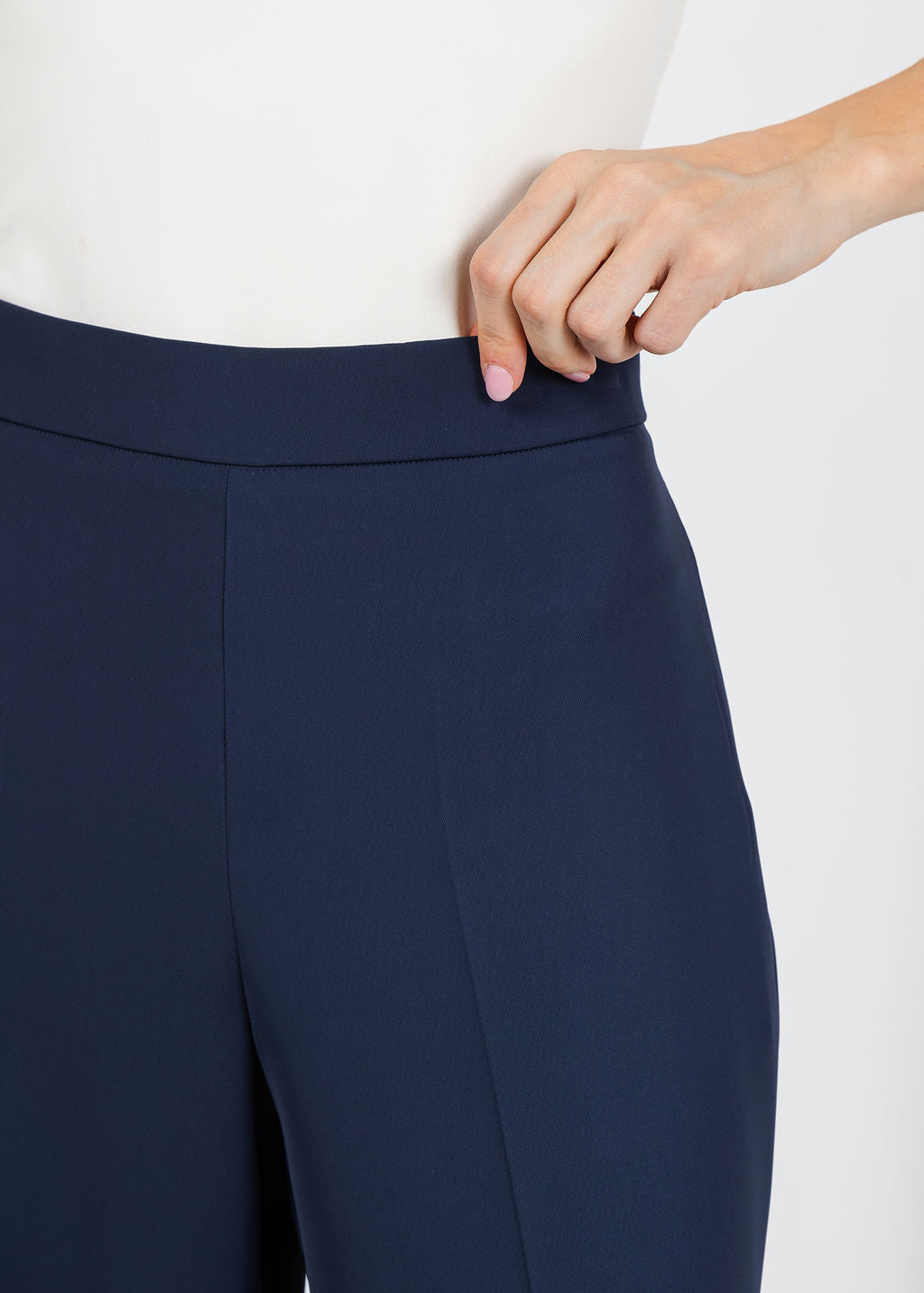 Bariloche Tasos Crepe Side Zip Pants in Navy available at Barbara Katz