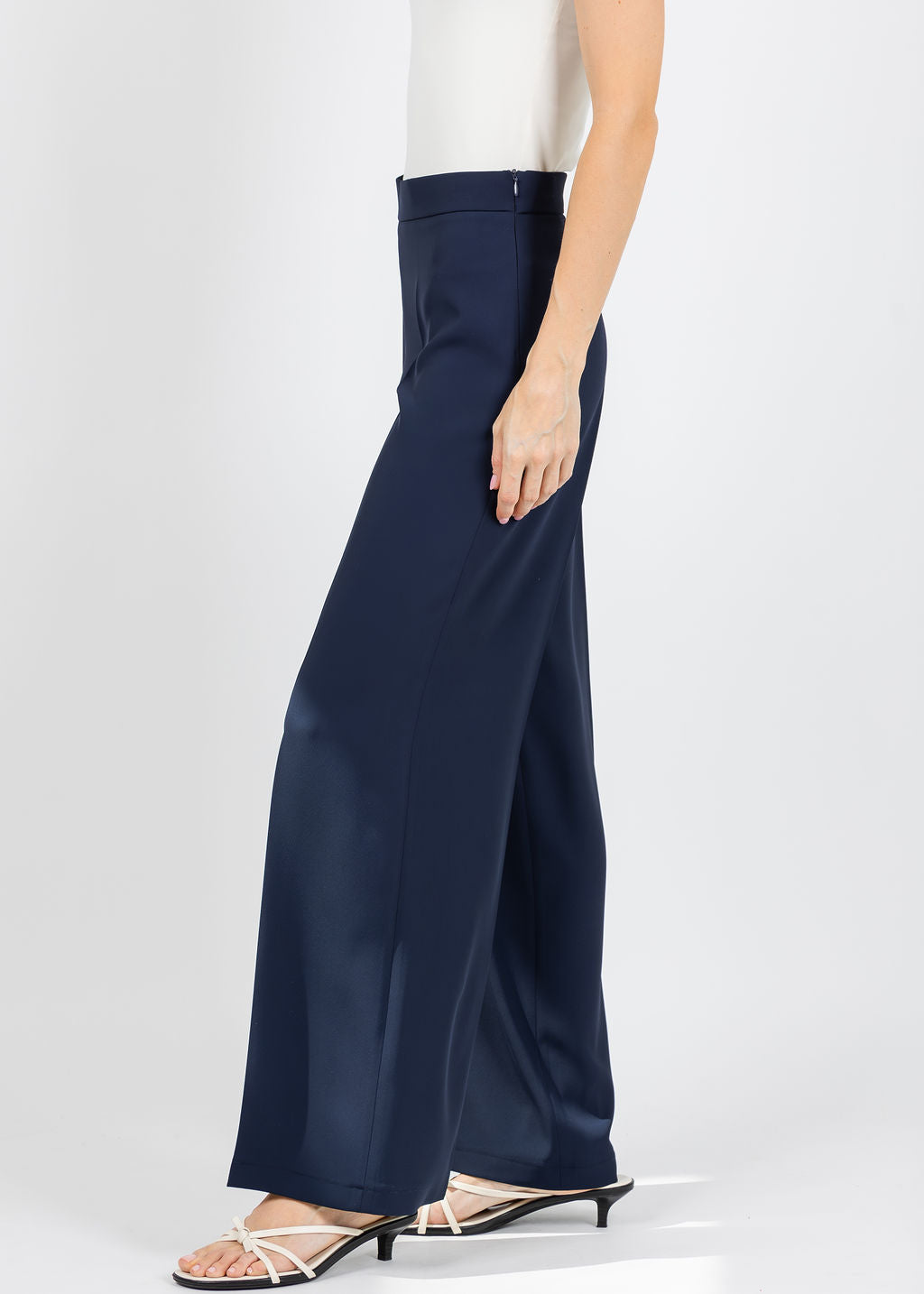 Bariloche Tasos Crepe Side Zip Pants in Navy available at Barbara Katz