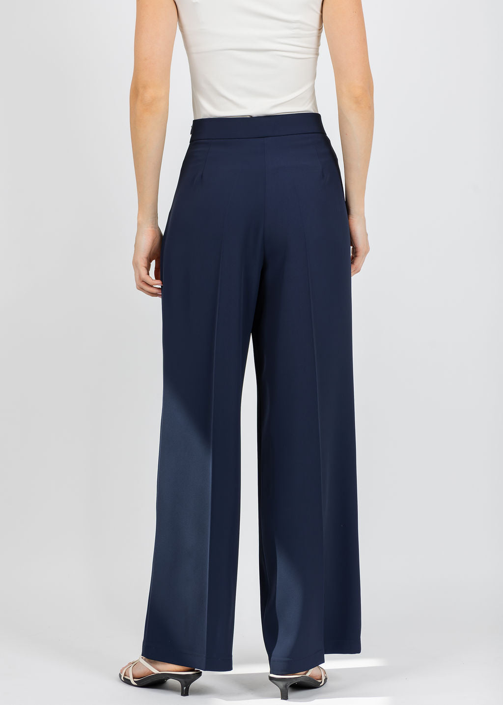 Bariloche Tasos Crepe Side Zip Pants in Navy available at Barbara Katz