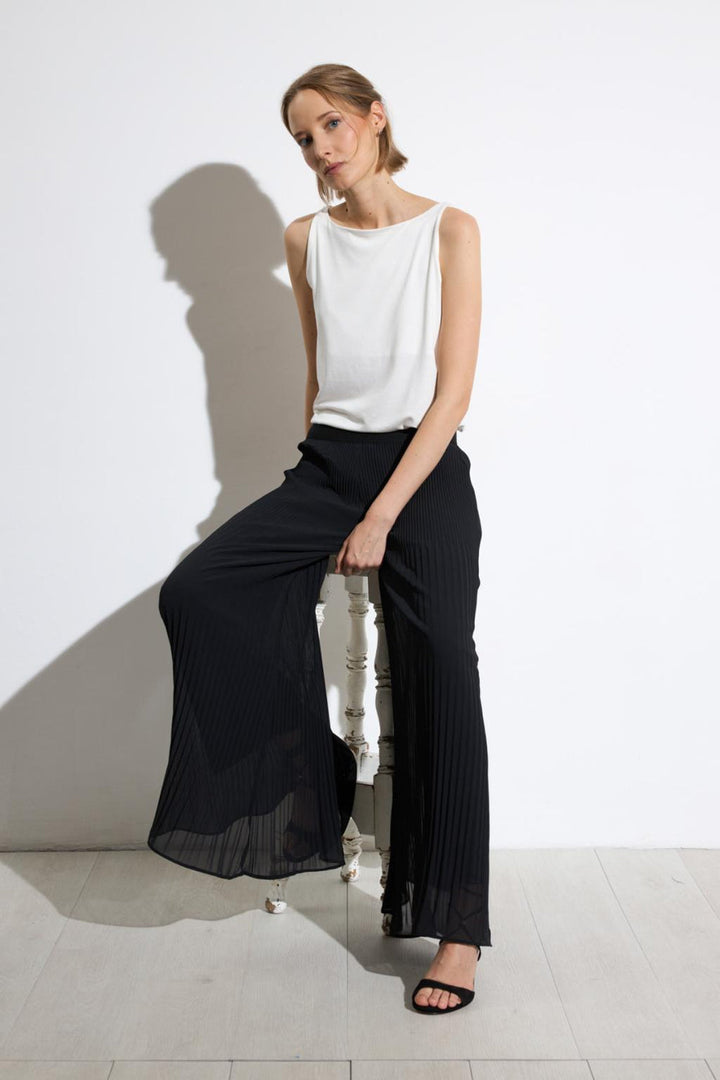 Bariloche Musa Chiffon Palazzo Pants in Black available at Barbara Katz