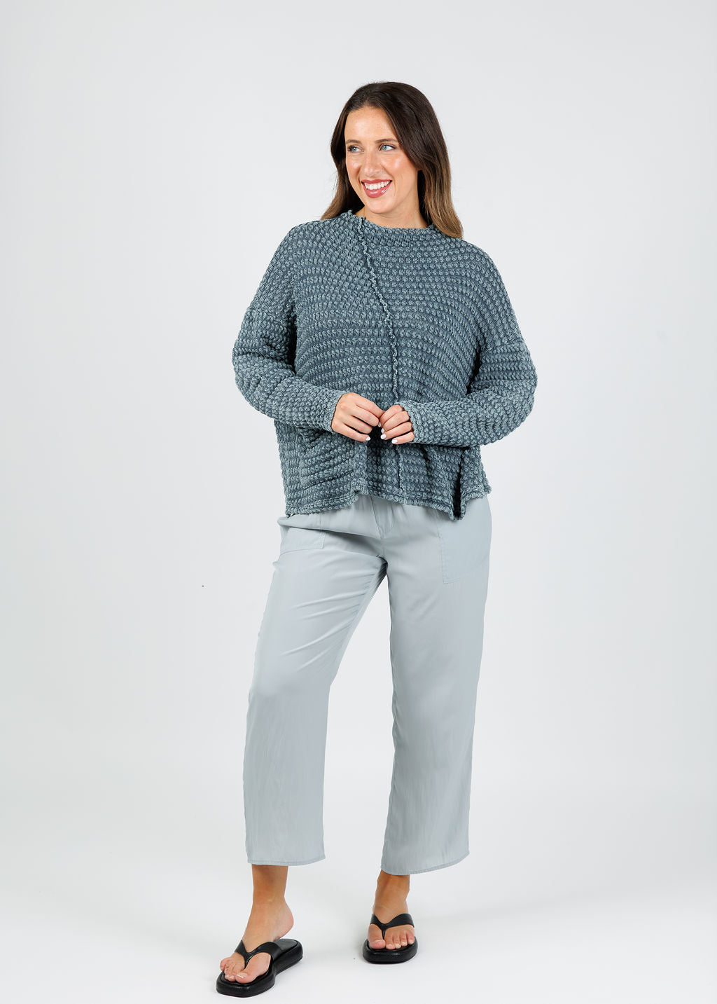 Beau Jours Ronnie Top in Tide available at Barbara Katz