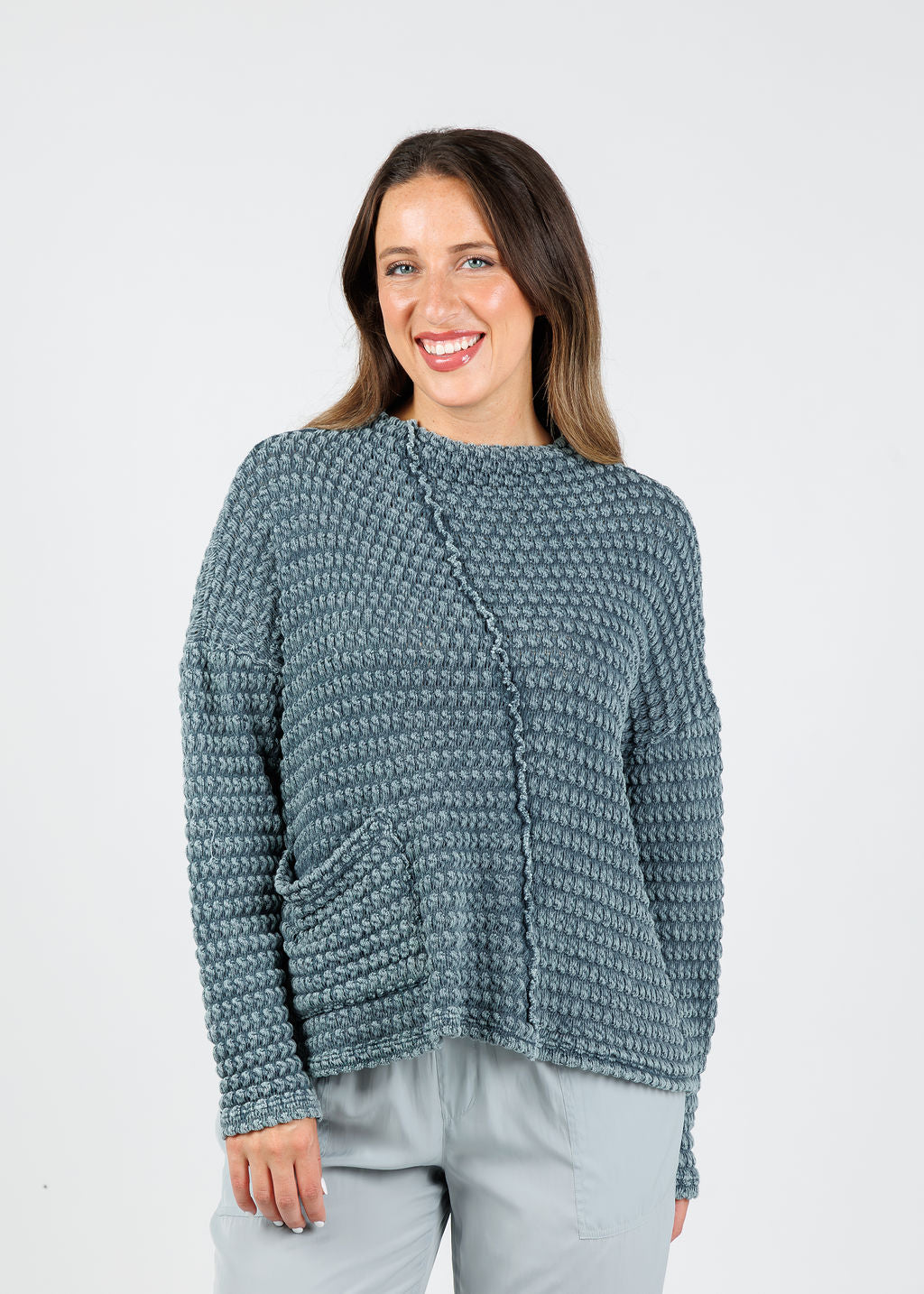 Beau Jours Ronnie Top in Tide available at Barbara Katz
