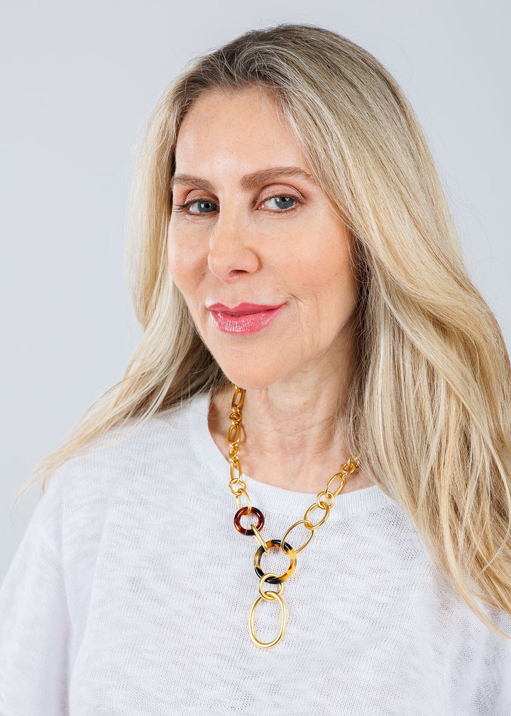 Ben Amun Gold Chain Necklace With Tortoise available at Barbara Katz