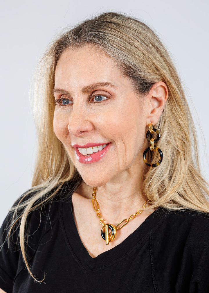 Ben Amun Gold Chain Toggle Necklace With Tortoise Pendant available at Barbara Katz
