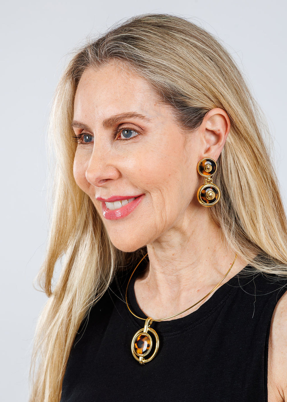 Ben Amun Gold Tortoise Clip Earrings available at Barbara Katz