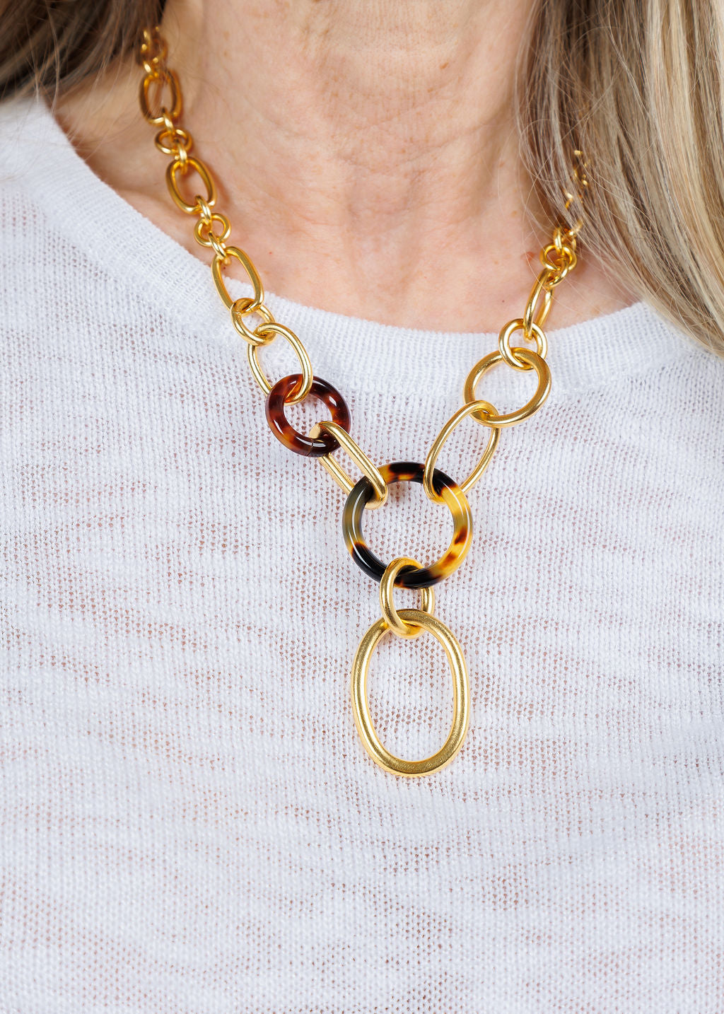 Ben Amun Gold Chain Necklace With Tortoise available at Barbara Katz