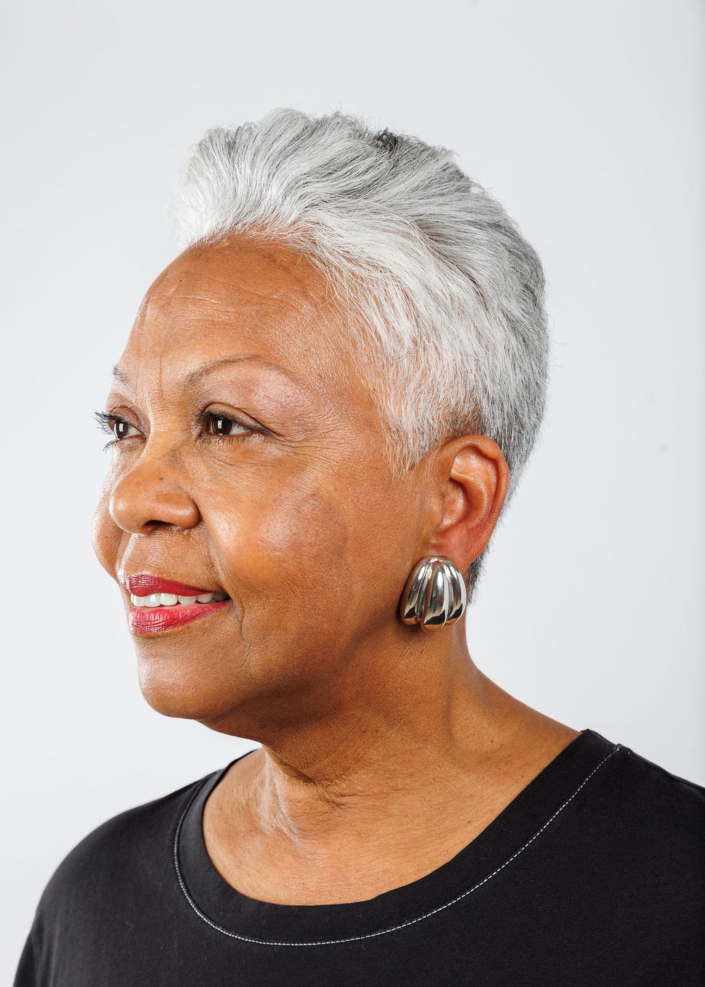 Ben Amun Ridged Clip-On Earrings in Silver available at Barbara Katz