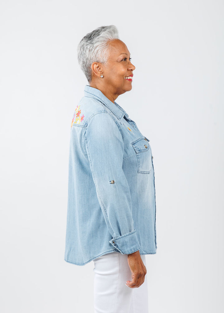Billy T Moon and Stars Denim Shirt available at Barbara Katz