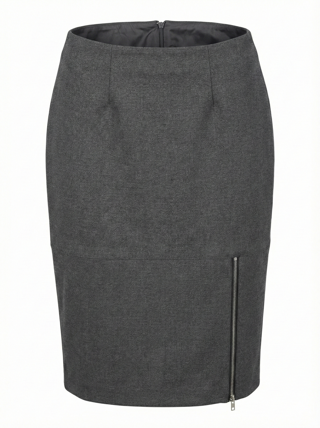 Adroit Atelier Bing Stretch Pencil Skirt With Zipper Detail in Anthracite available at Barbara Katz