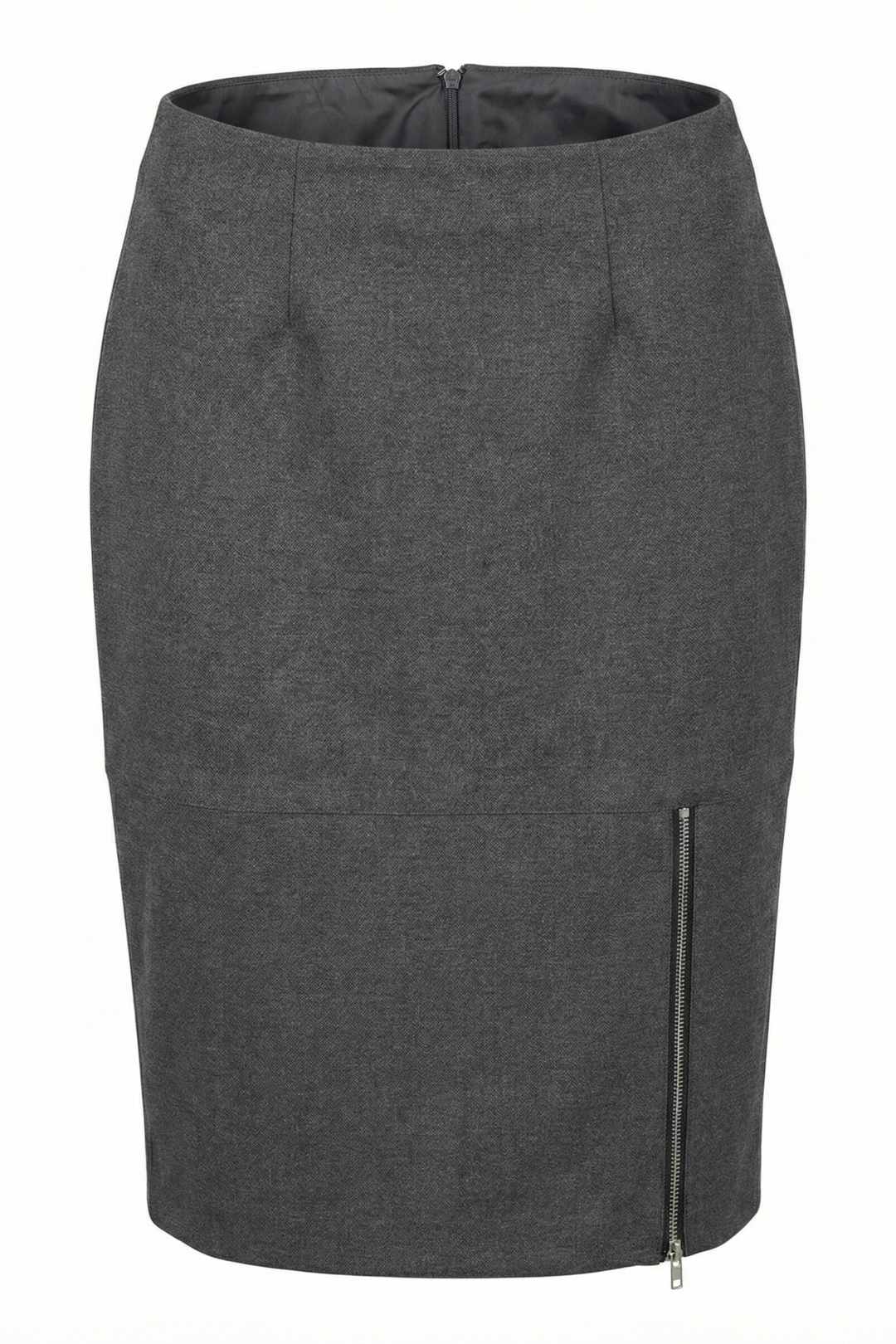 Adroit Atelier Bing Stretch Pencil Skirt With Zipper Detail in Anthracite available at Barbara Katz