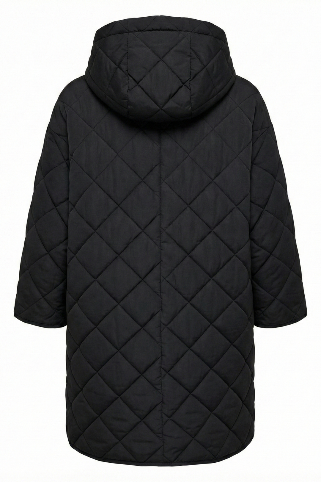 Adroit Atelier Birdie Mid Length Hooded Modern Cape in Black available at Barbara Katz