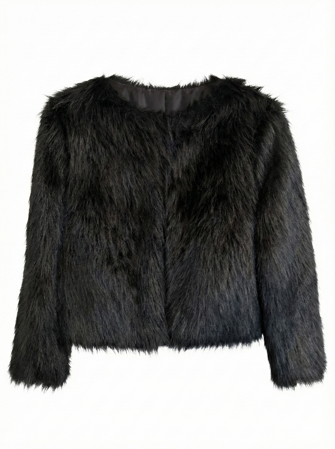 Adroit Atelier Blaine Collarless Faux Fur Jacket in Black available at Barbara Katz