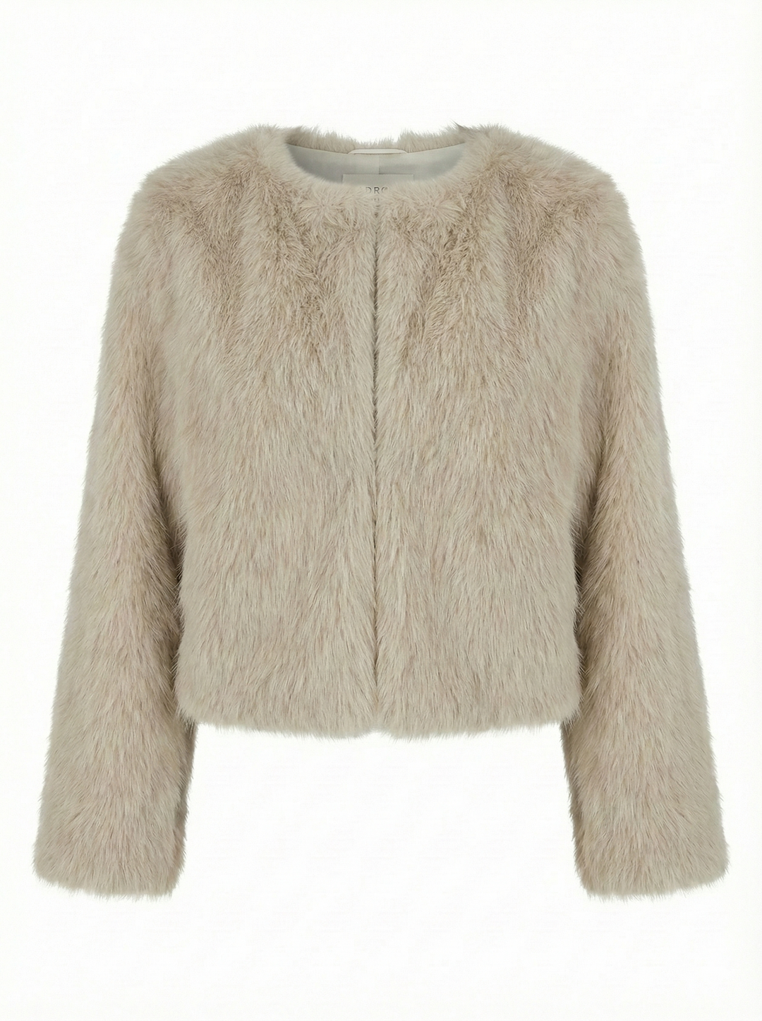 Adroit Atelier Blaine Collarless Faux Fur Jacket in Birch available at Barbara Katz