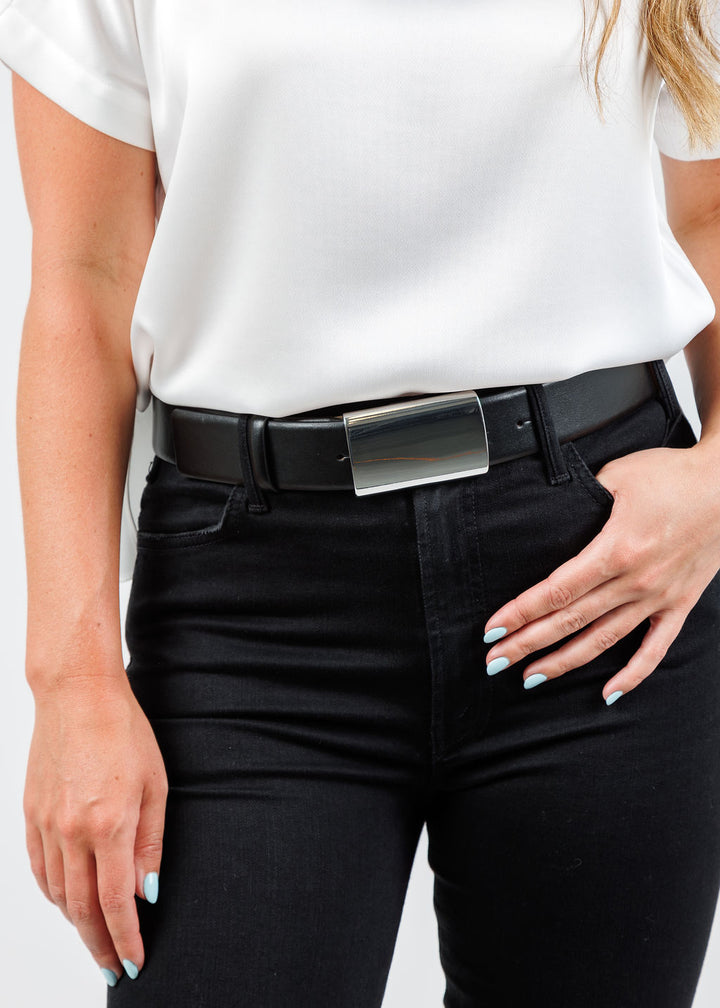 B-Low The Belth Mason Mini Leather Belt in Black Silver avaialble at Barbara Katz