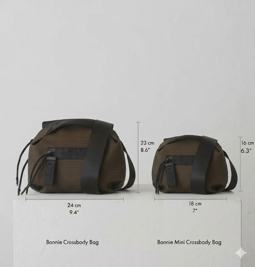 Daniella Lehavi Bonnie Crossbody Bag size comparison