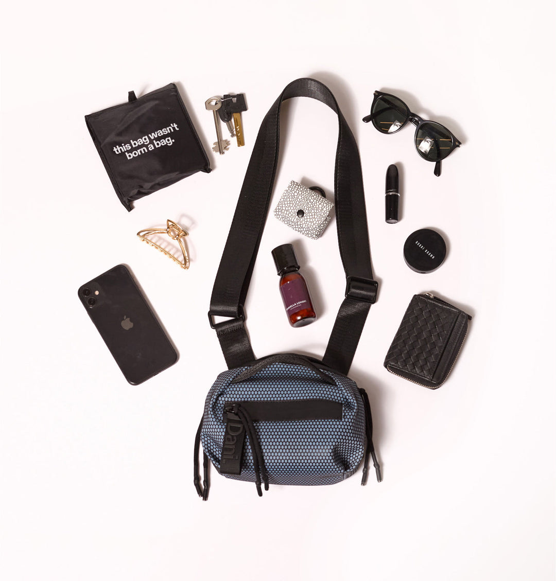 Daniella Lehavi Bonnie Mini Crossbody Bag in Denim available at Barbara Katz