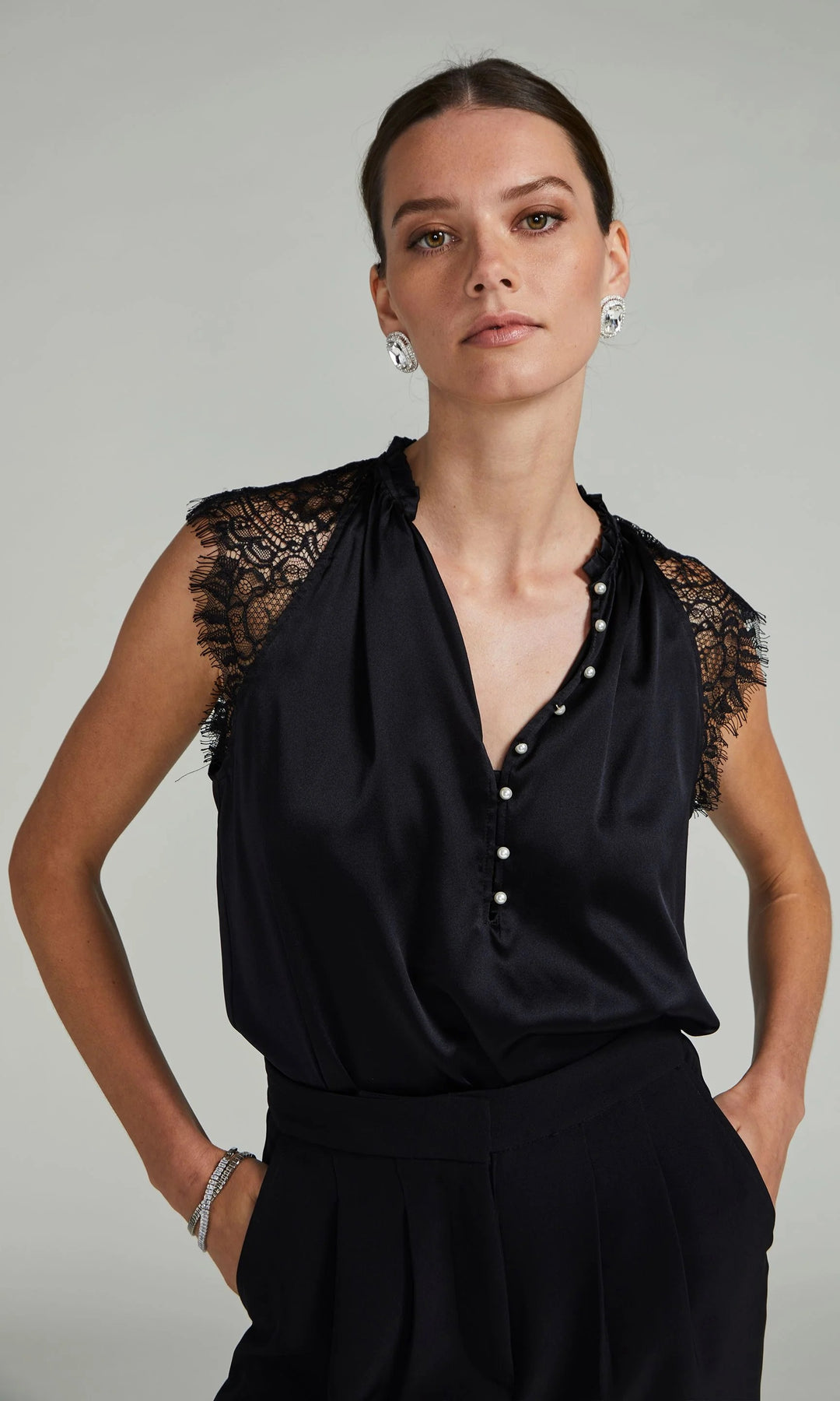 Brigitte Lace Combo Blouse