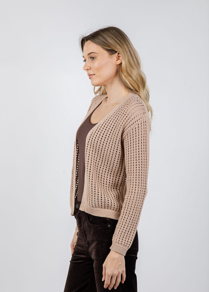 Brodie Astrid Sequin Cardigan in Neutral available at Barbara Katz