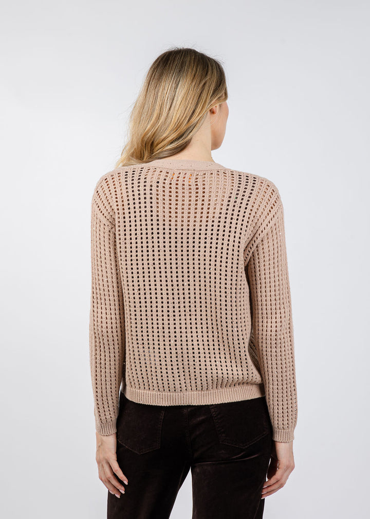 Brodie Astrid Sequin Cardigan in Neutral available at Barbara Katz