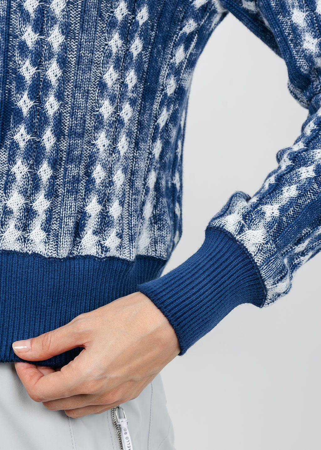 Brodie IMY Inked Crew Sweater in Whispr Blue/White available at Barbara Katz