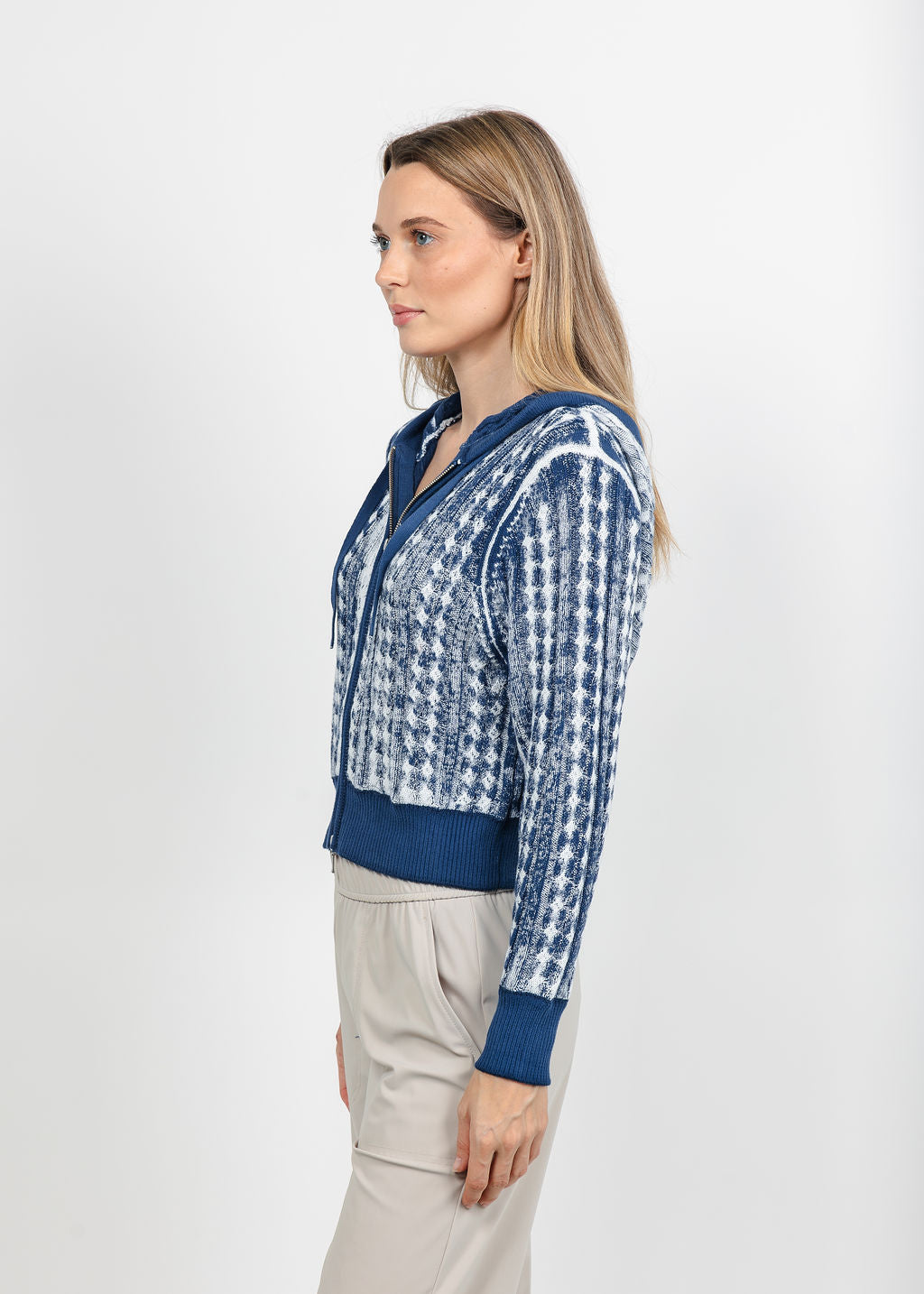 Brodie IMY Inked Hoodie - Blue/Wispr White available at Barbara Katz